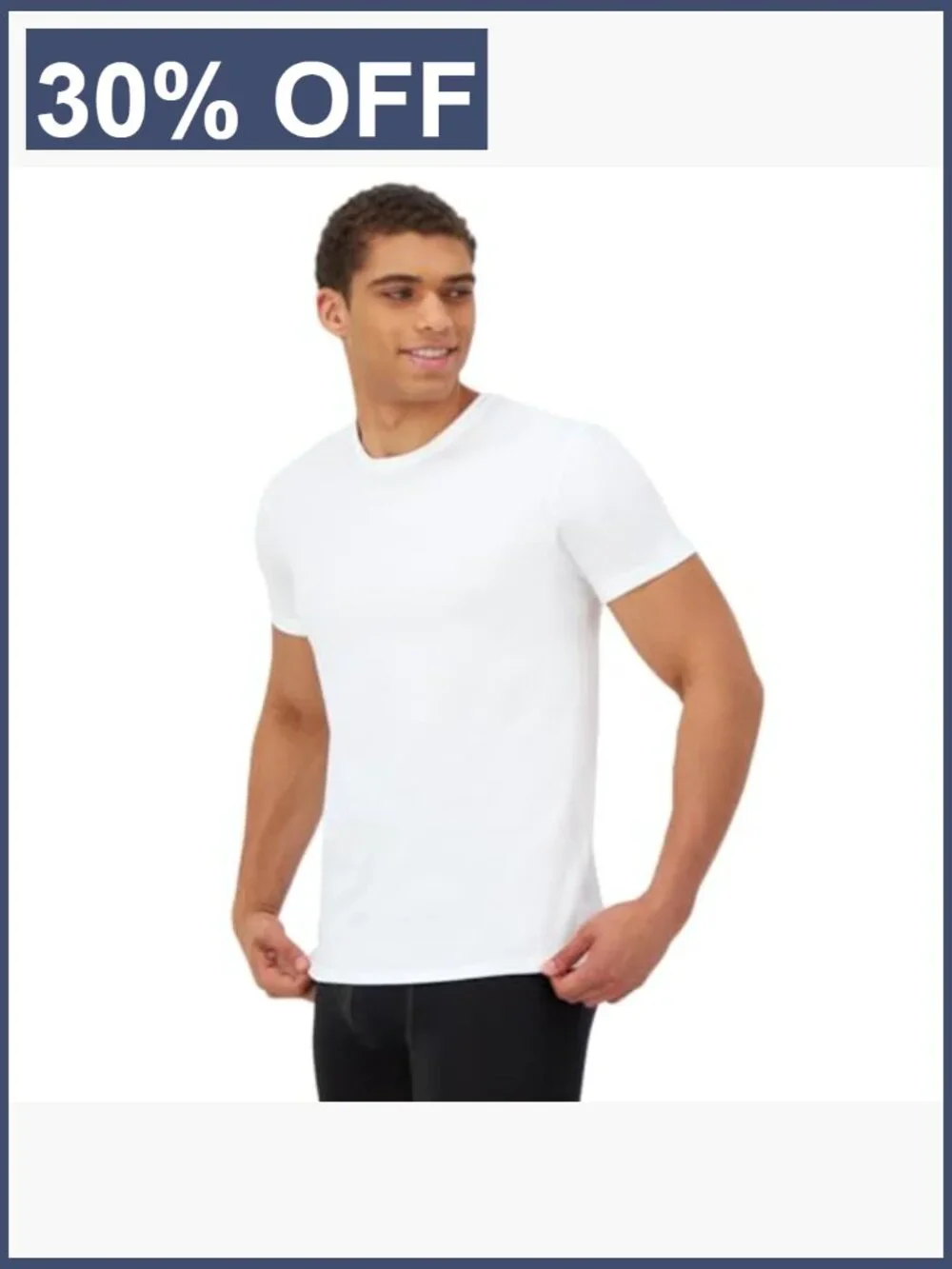 Men's Cotton Stretch Crewneck Undershirts 4-Pack Moisture Wicking Odor Control